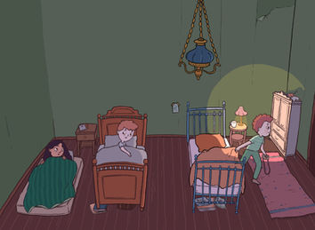 Hotelli Hämärä ja kirotut kirjat - lastenkirjan kuvitus