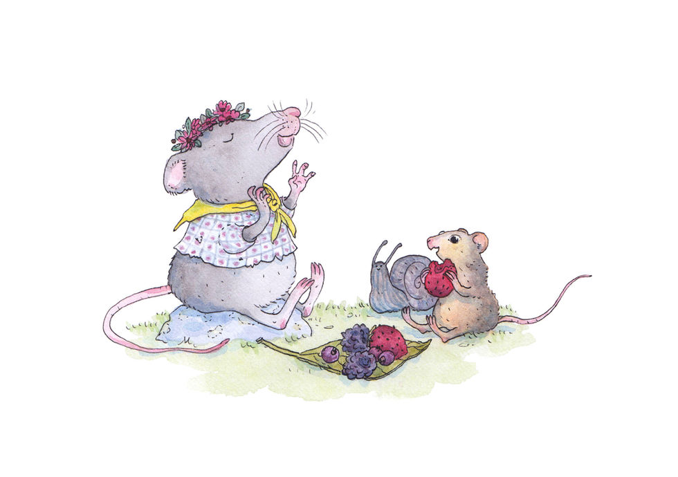 Field-Mouse-And-Friends-Watercolor-Illustration-by-Emma-Lidia-Squillari