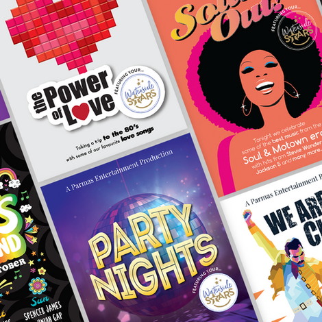 Series of themed entertainment posters