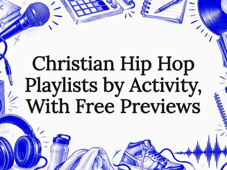 Christian hip hop playlist title card illustration