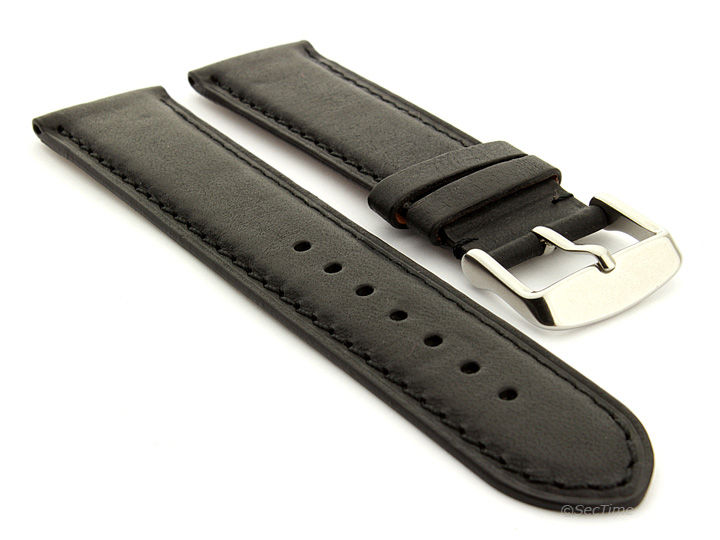 Extra Long Leather Strap Black/Black