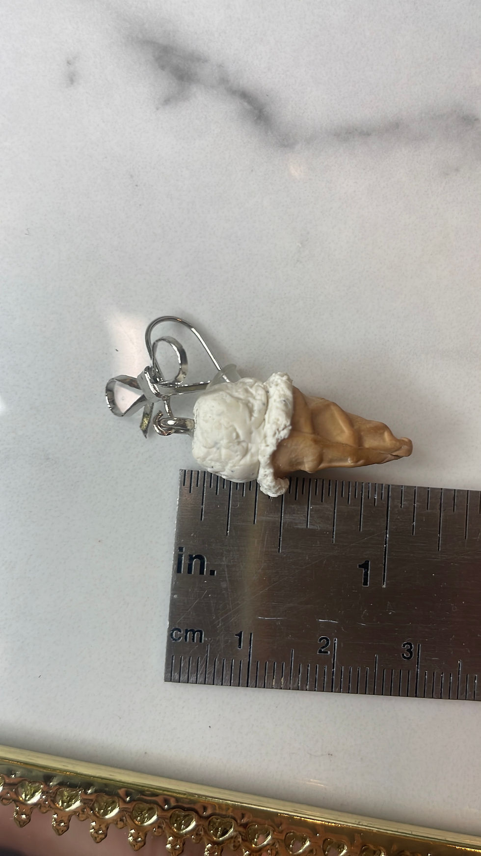 Vanilla Ice Cream Cone Earrings - Seaside Magnolia