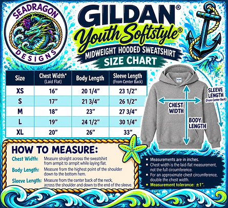 Sea Dragon Nautical Hoodie Size Chart.png