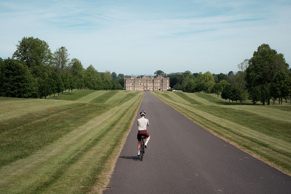 cyclist heading towards Longlete House