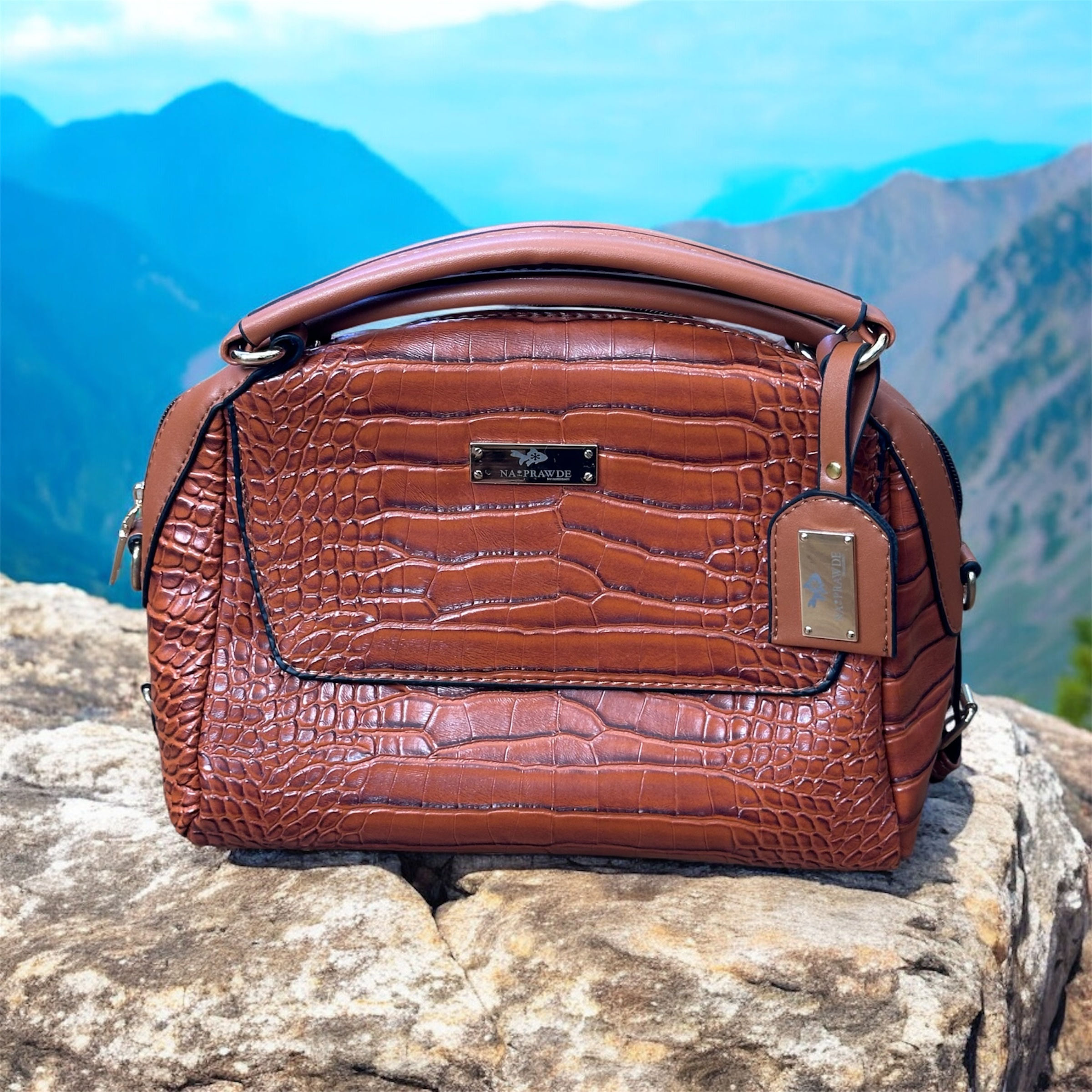 NA✽PRAWDE® Croco Ellagyn - Purse - ORANGEBLOWN
