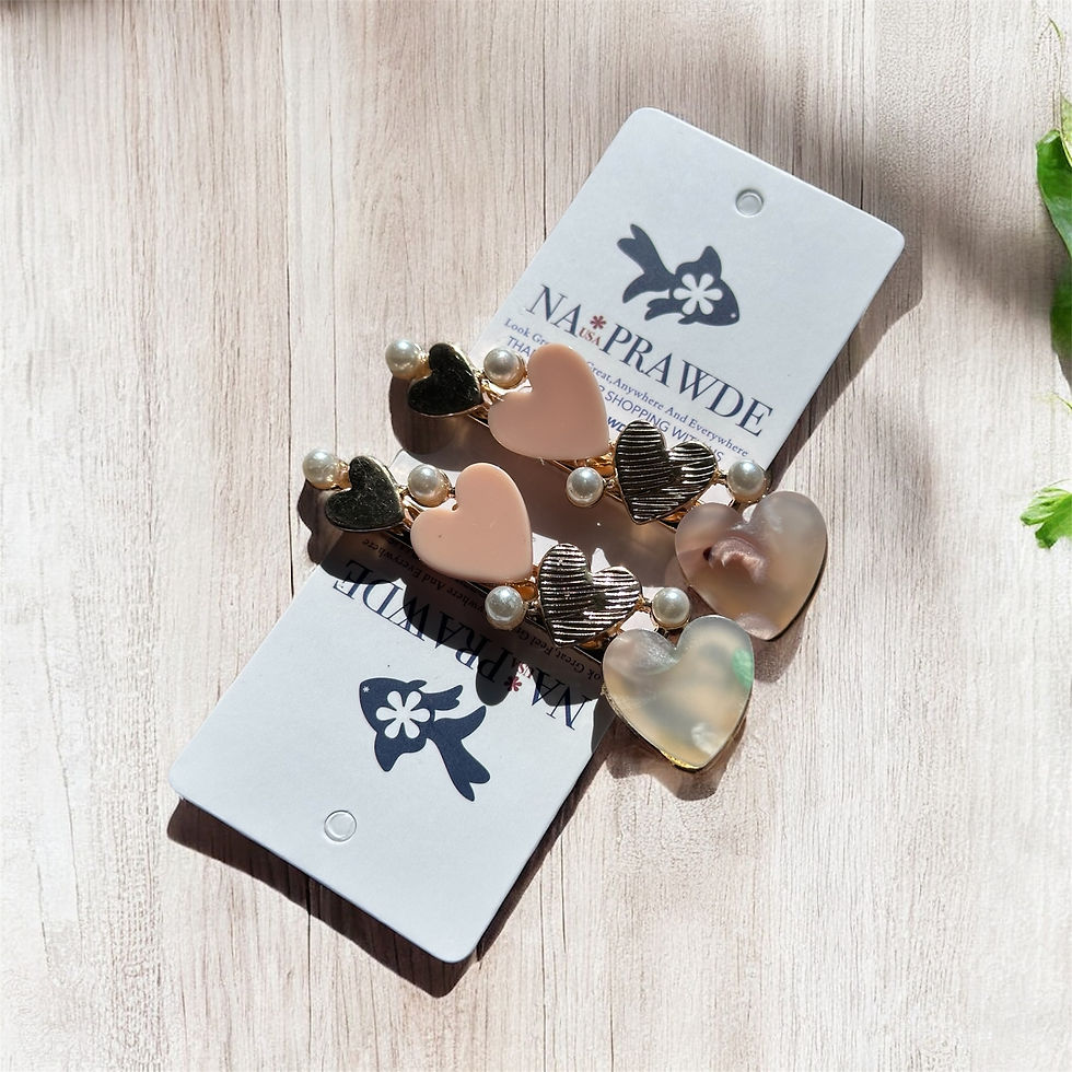 Thumbnail: NA✽PRAWDE® Resin Heart Shaped Hairpins - Set