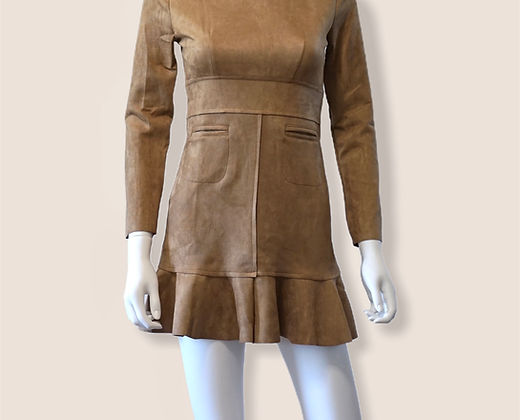NA*PRAWDE® Solid Autumn Baby Doll Dress - Brown