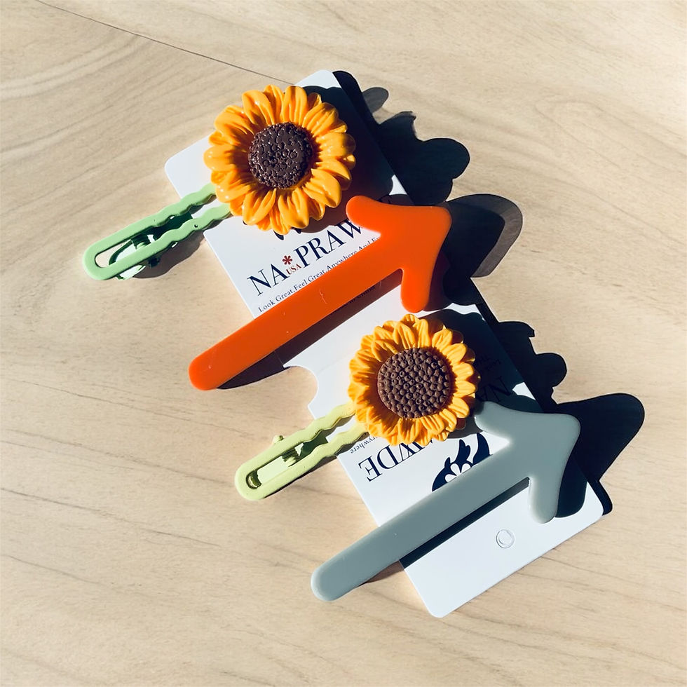NA✽PRAWDE® Sunflower Charm & Arrow Hairpins - set