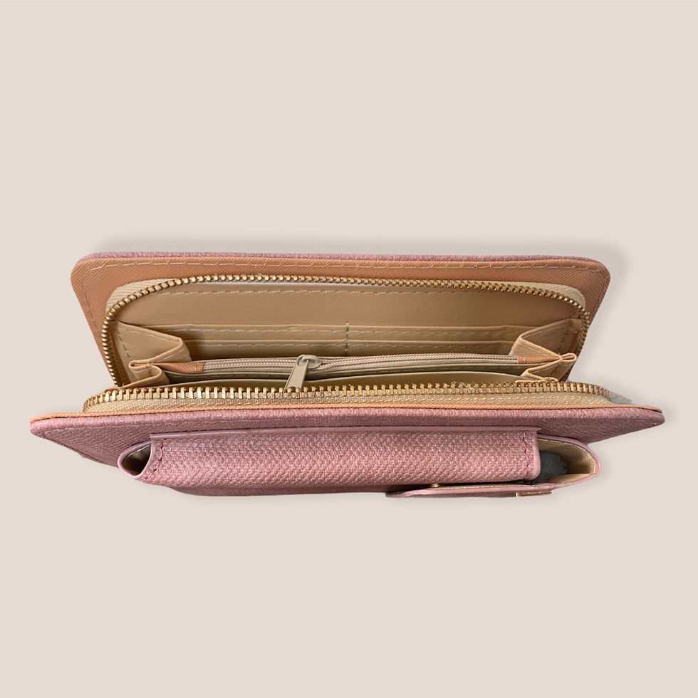 Thumbnail: NA✽PRAWDE® Burch Stylist Zip Leather Continental Wallet-Pink