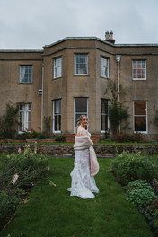 April standing in the grounds of Burton Court