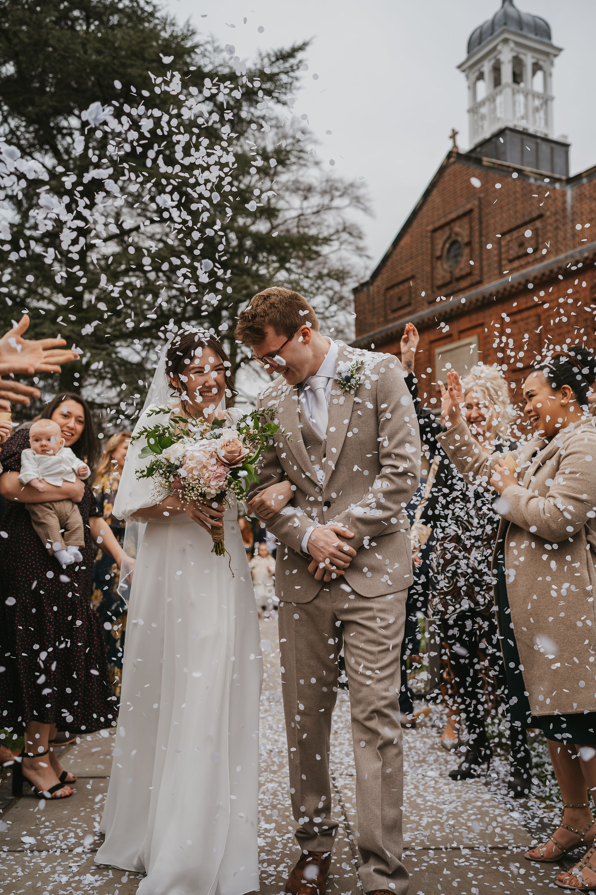 Winter Wedding Confetti shot
