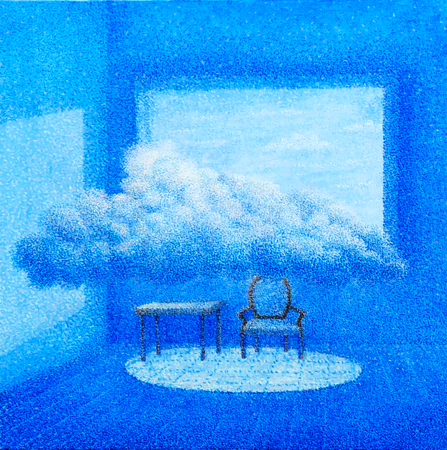 A dialogue with clouds 24 by 24 Inches