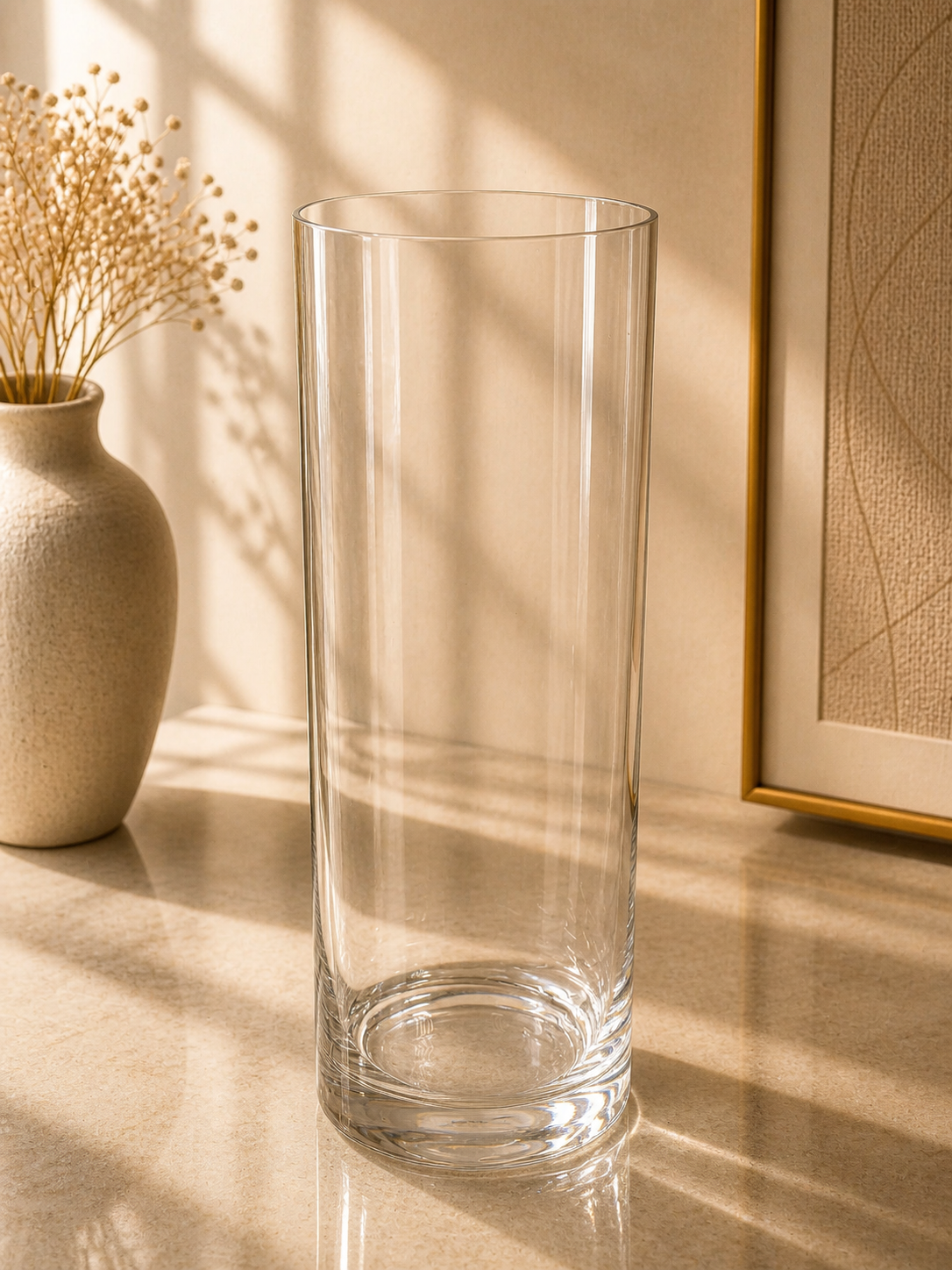 Tall Cylinder Glass Vase