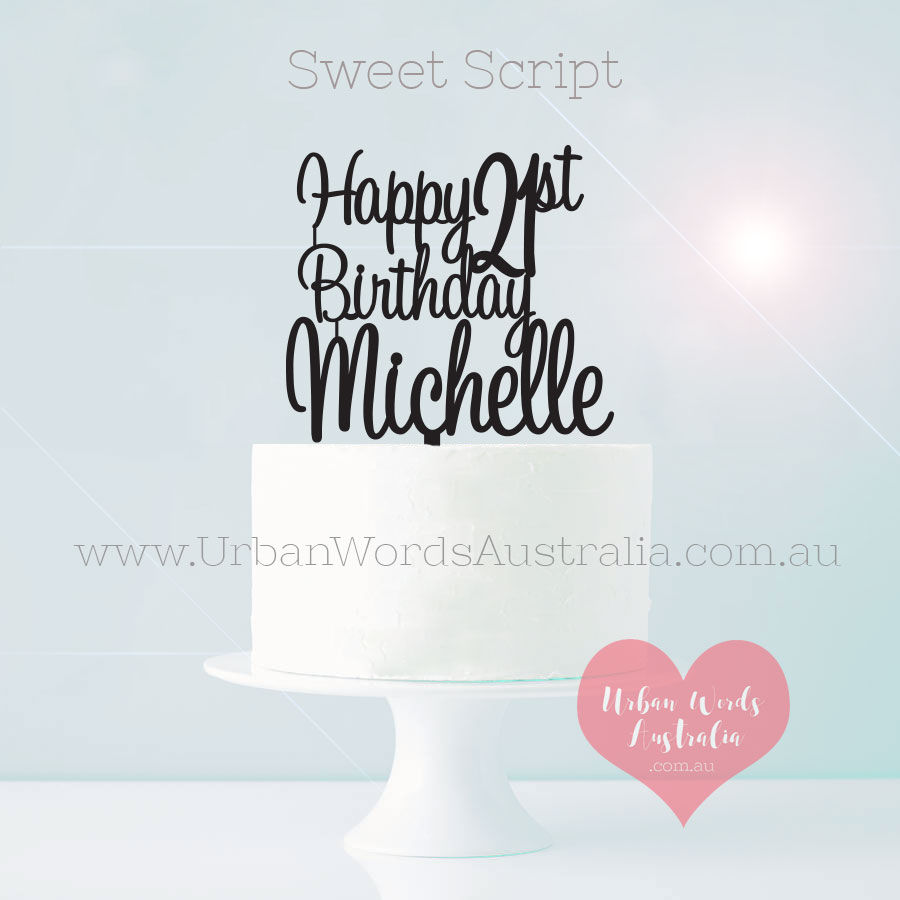 Thumbnail: Happy Birthday Name & Age - Cake Topper