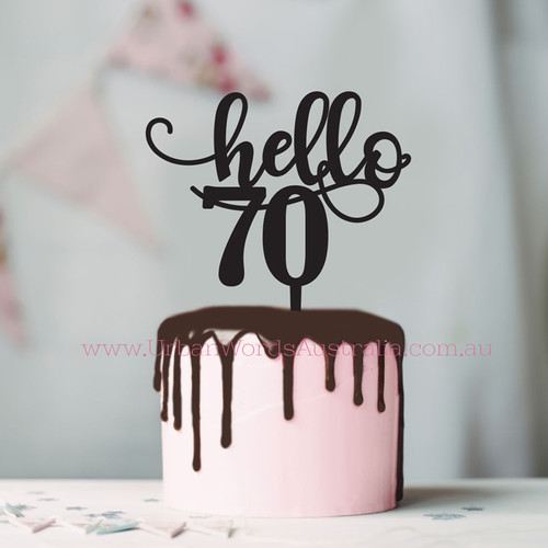 Hello 70 Cake Topper mysite1