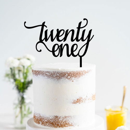 twenty one script font - Cake Topper | Urban Words