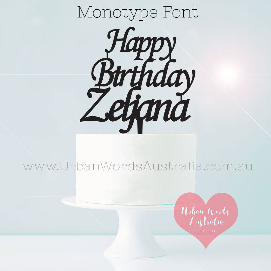 Thumbnail: Happy Birthday Custom Name - Cake Topper