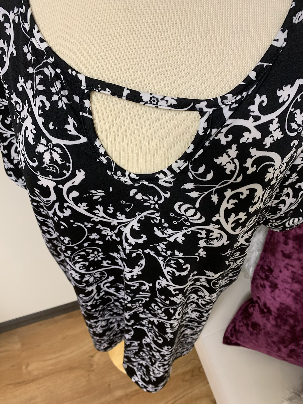 Thumbnail: Black and White plus size Top