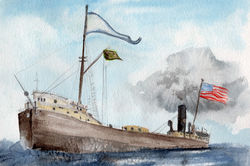 Antique Great Lakes Steamship