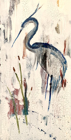 Heron Acrylic Painting