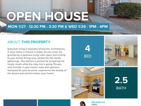 Open House today! Check out this 2 story home in Victorville, starting at 12:30 until 3:30!