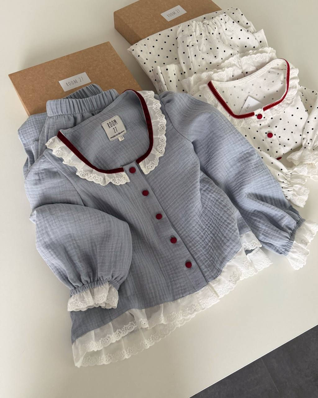 Піжама з блакитного мусліну