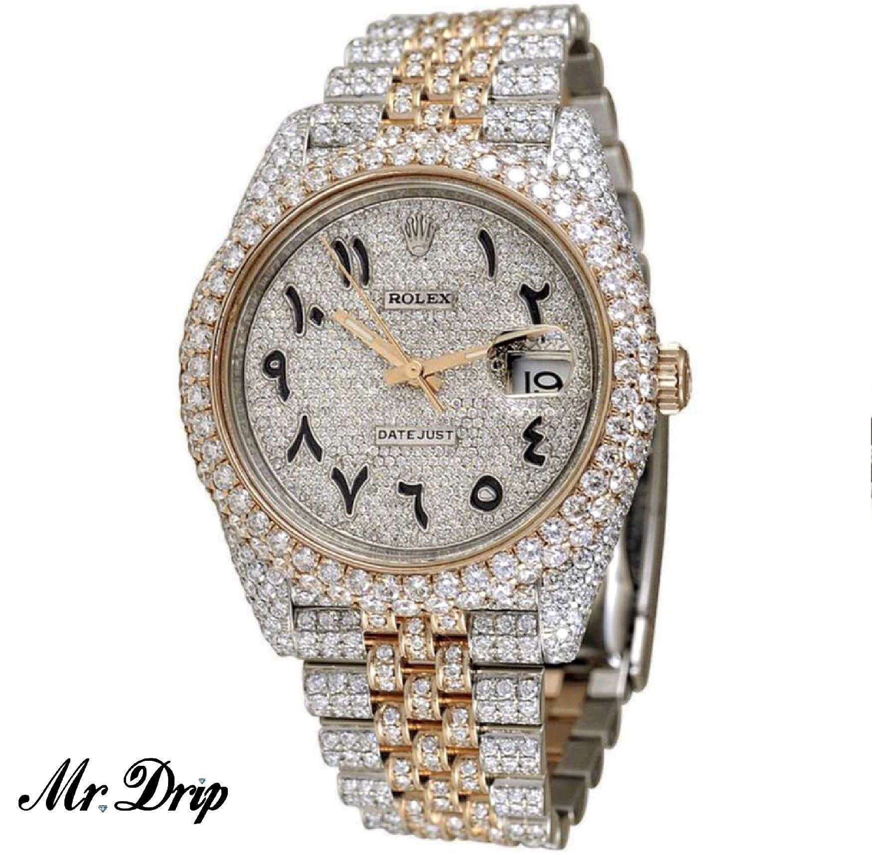 41MM ROLEX DATEJUST 18K ROSE GOLD/STEEL DIAMONDS 24.5CT