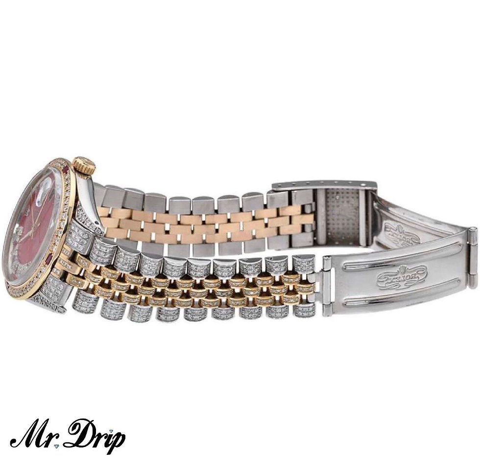 Thumbnail: 36mm ROLEX DATEJUST TWO TONE (18K YELLOW GOLD/STEEL) ICEDOUT WITH 10CT