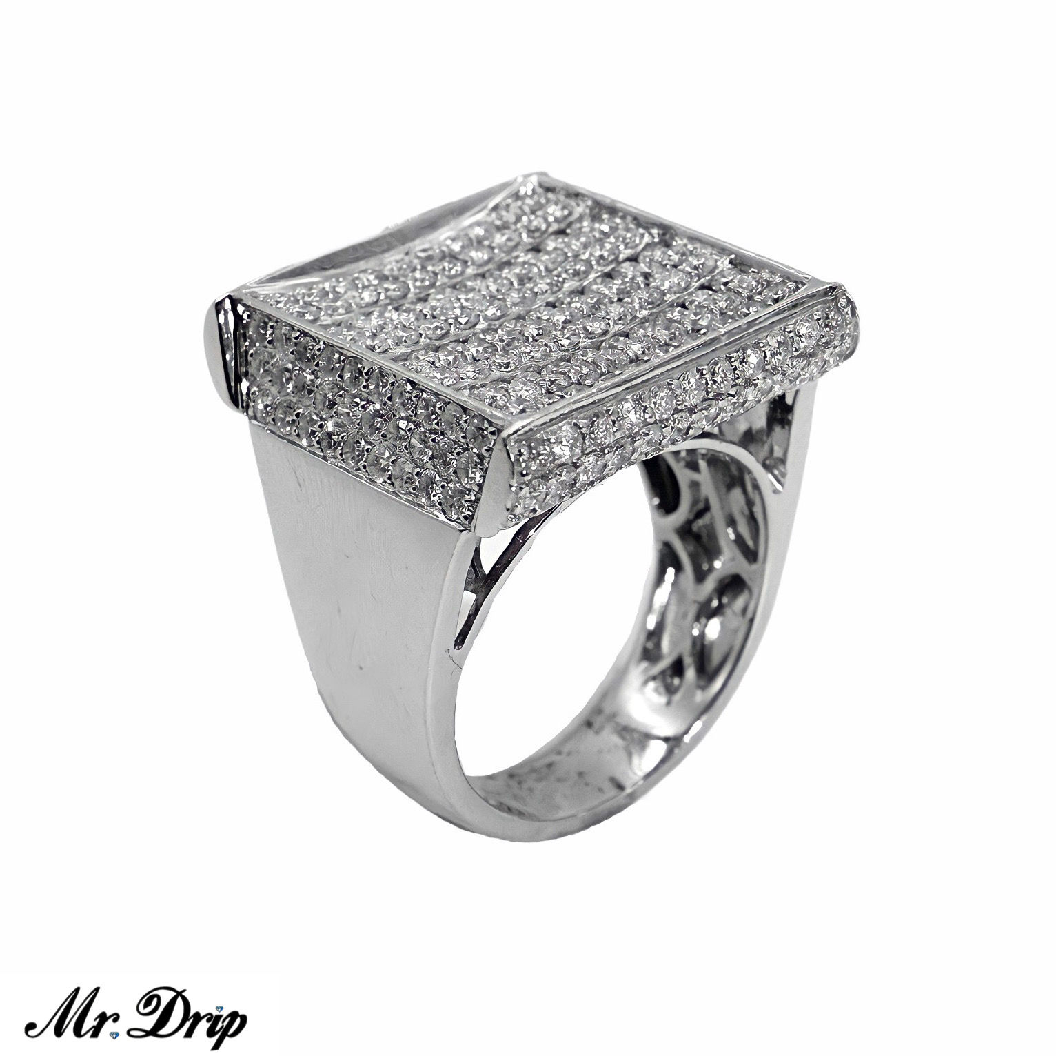 14K WHITE GOLD ROUND BRILLIANT CUT DIAMOND RING 5.00CT
