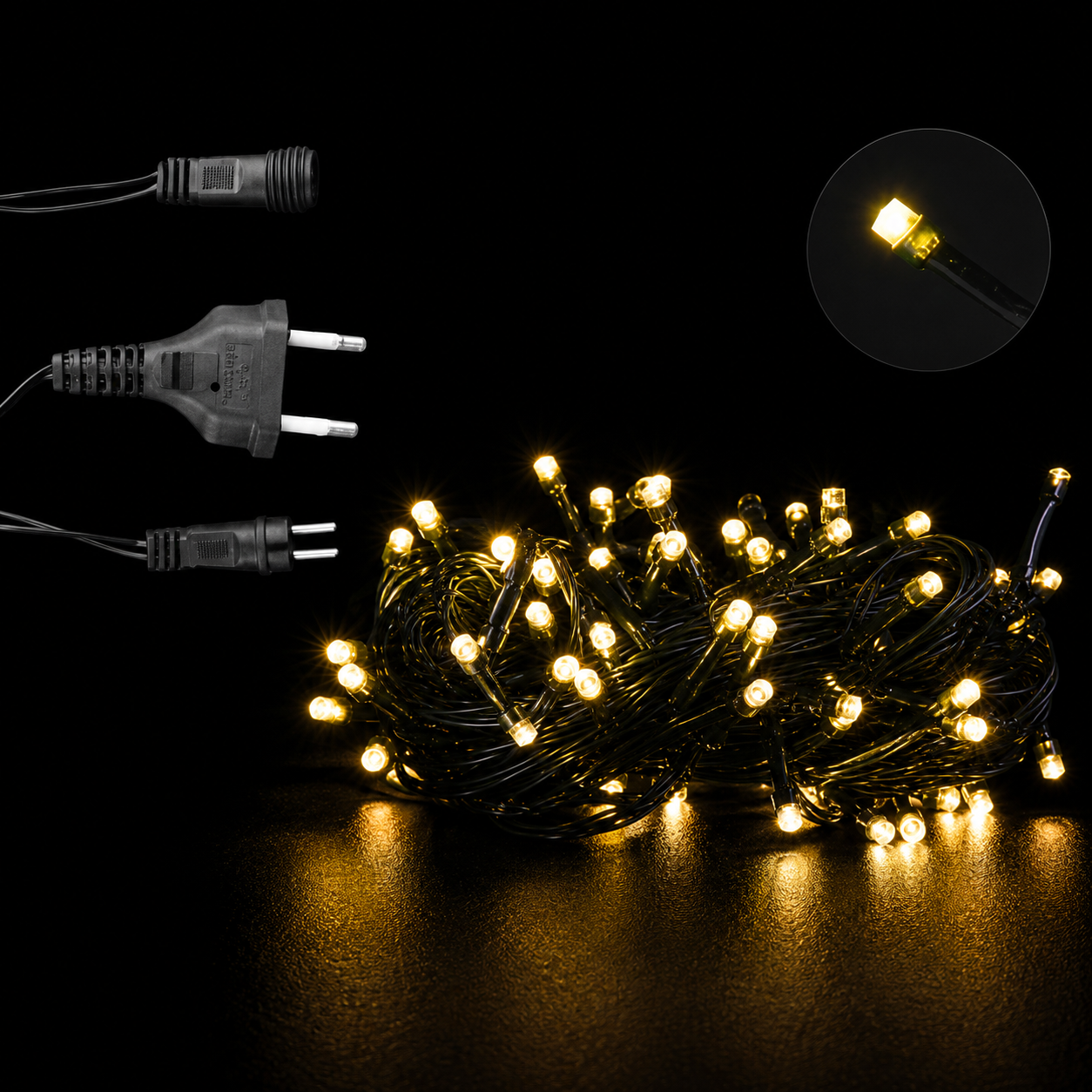 Pisca Pisca Led Branco Quente 10M 100 Leds 220V - Dinatale