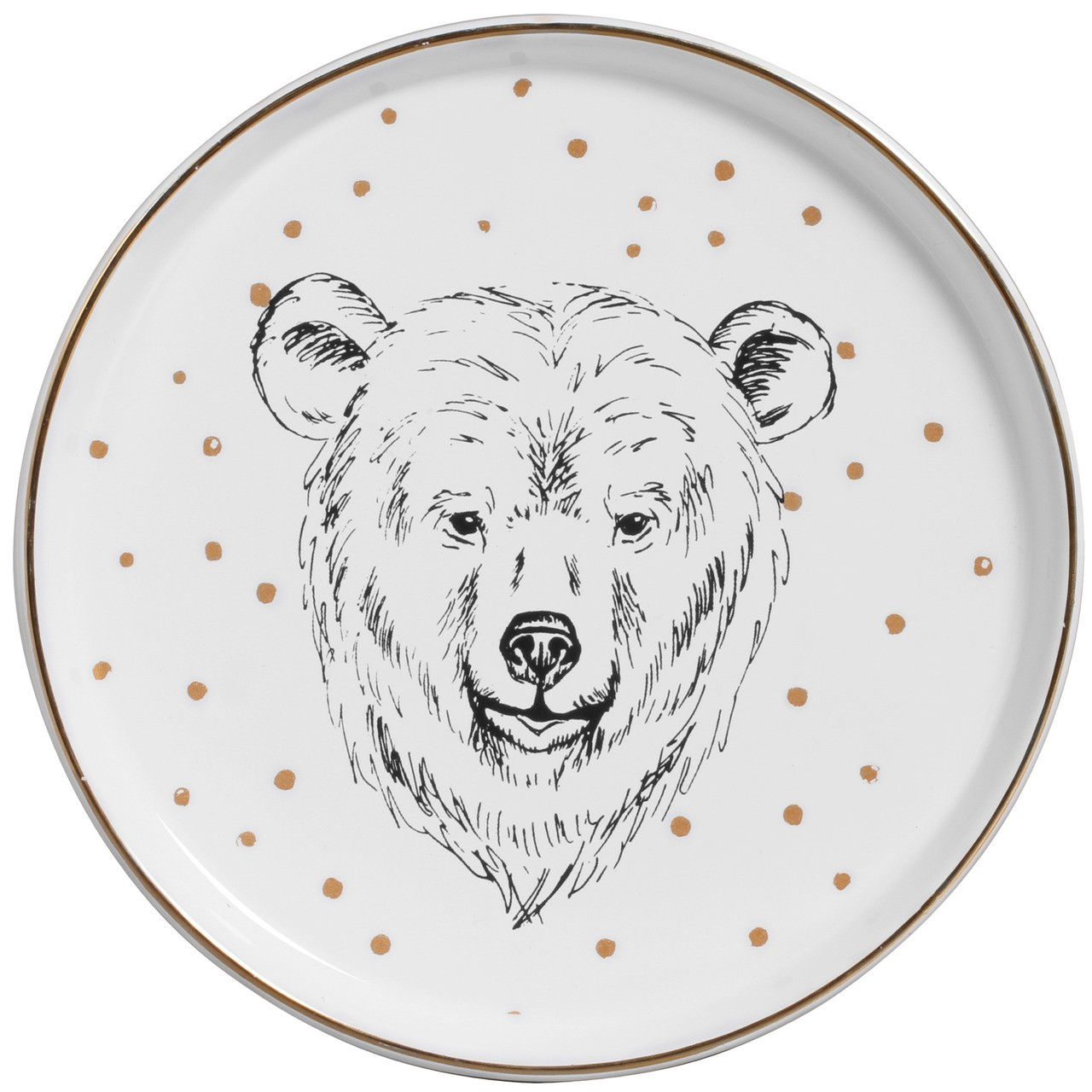 Prato Sobremesa Forest Glow Urso 20cm - Cerâmica Scalla