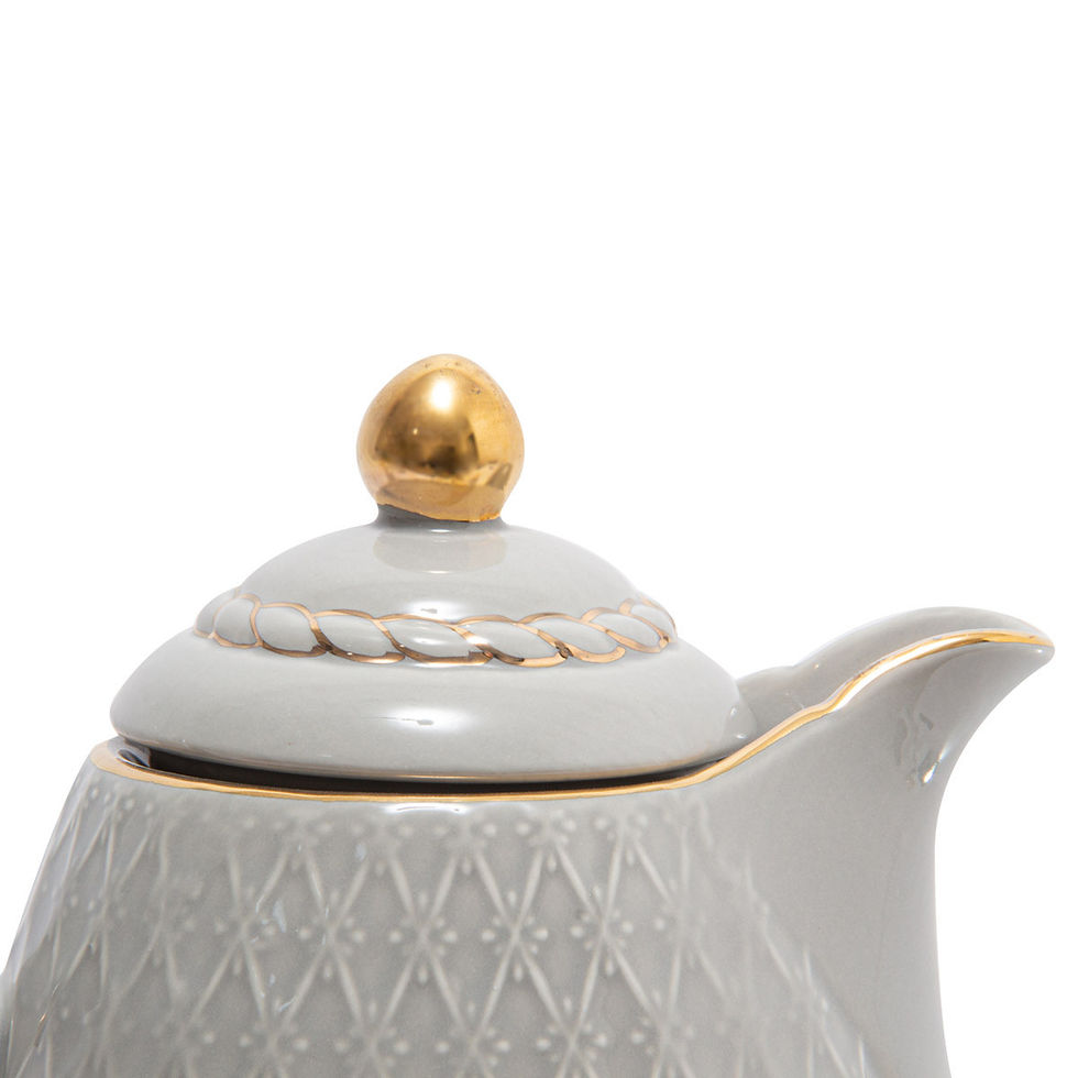 Miniatura: Garrafa Térmica de Porcelana Renda Cinza 900ml Wolff