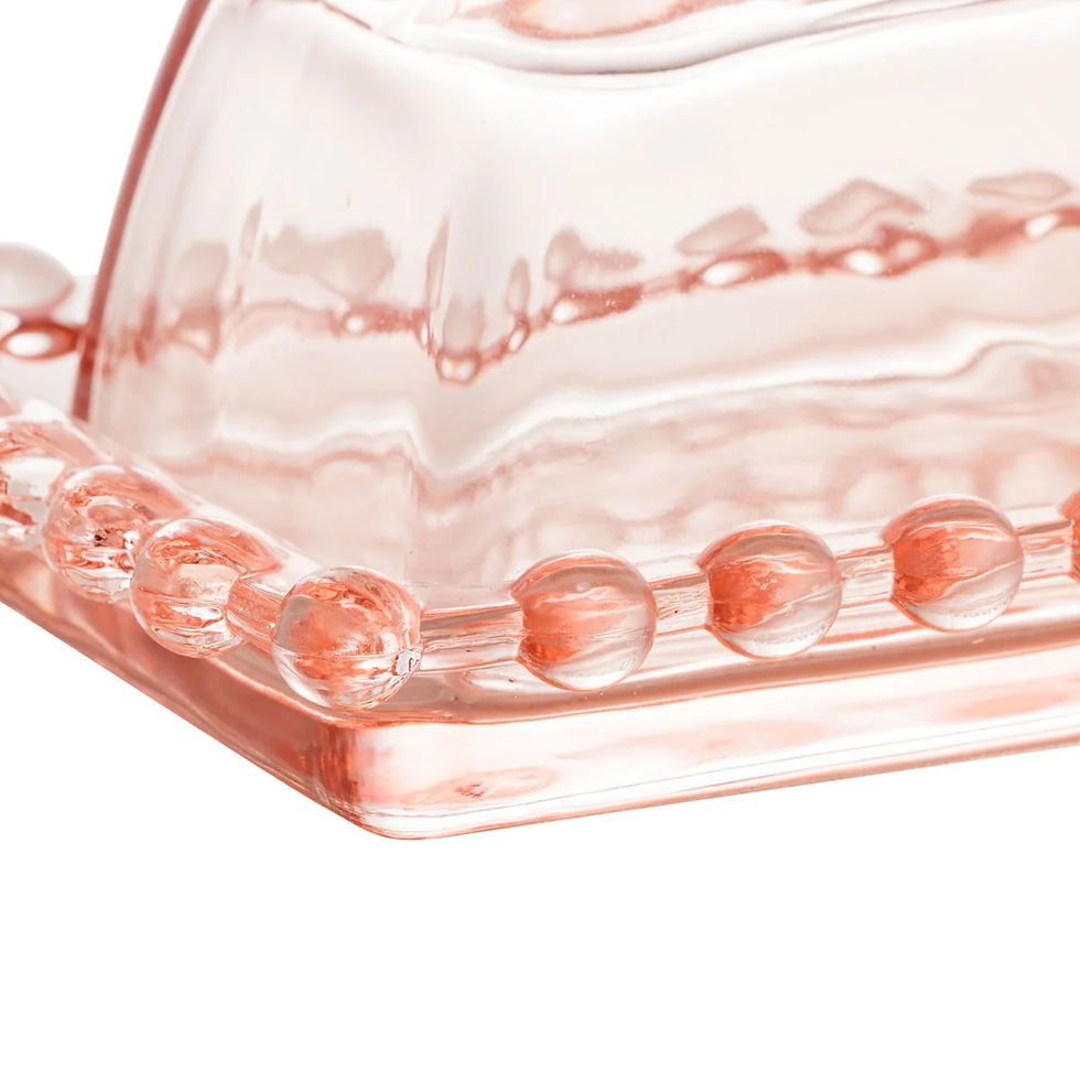 Miniatura: Mini Manteigueira Bolinha Pearl Rosa 11x7cm - Wolff