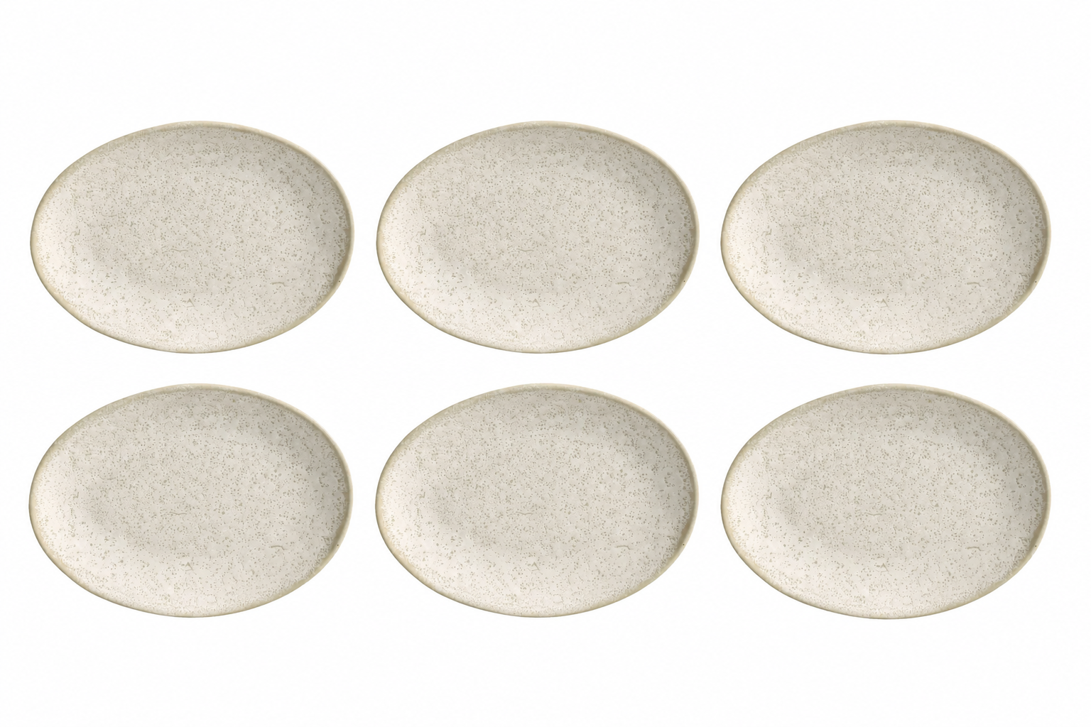 Conj. 6 Pratos Sobremesa Oval Vanilla 22,5cm - Porto Brasil