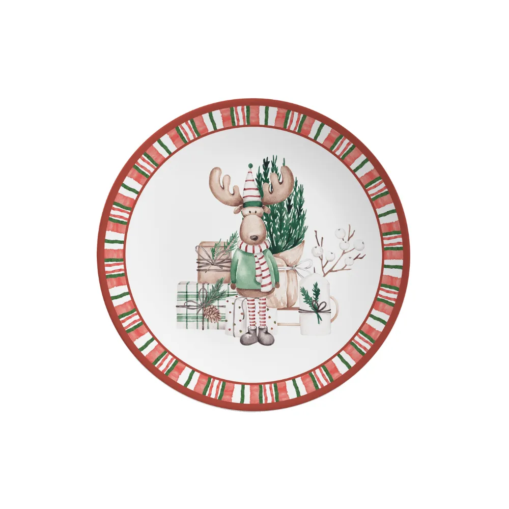 Prato Sobremesa Ceràmica Encanto Natalino 21cm - Alleanza