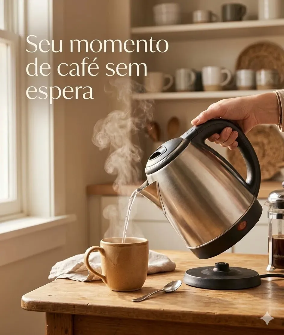 Miniatura: Chaleira Elétrica em Aço Inox 1,8 Litros 1500w 220v Lehavi