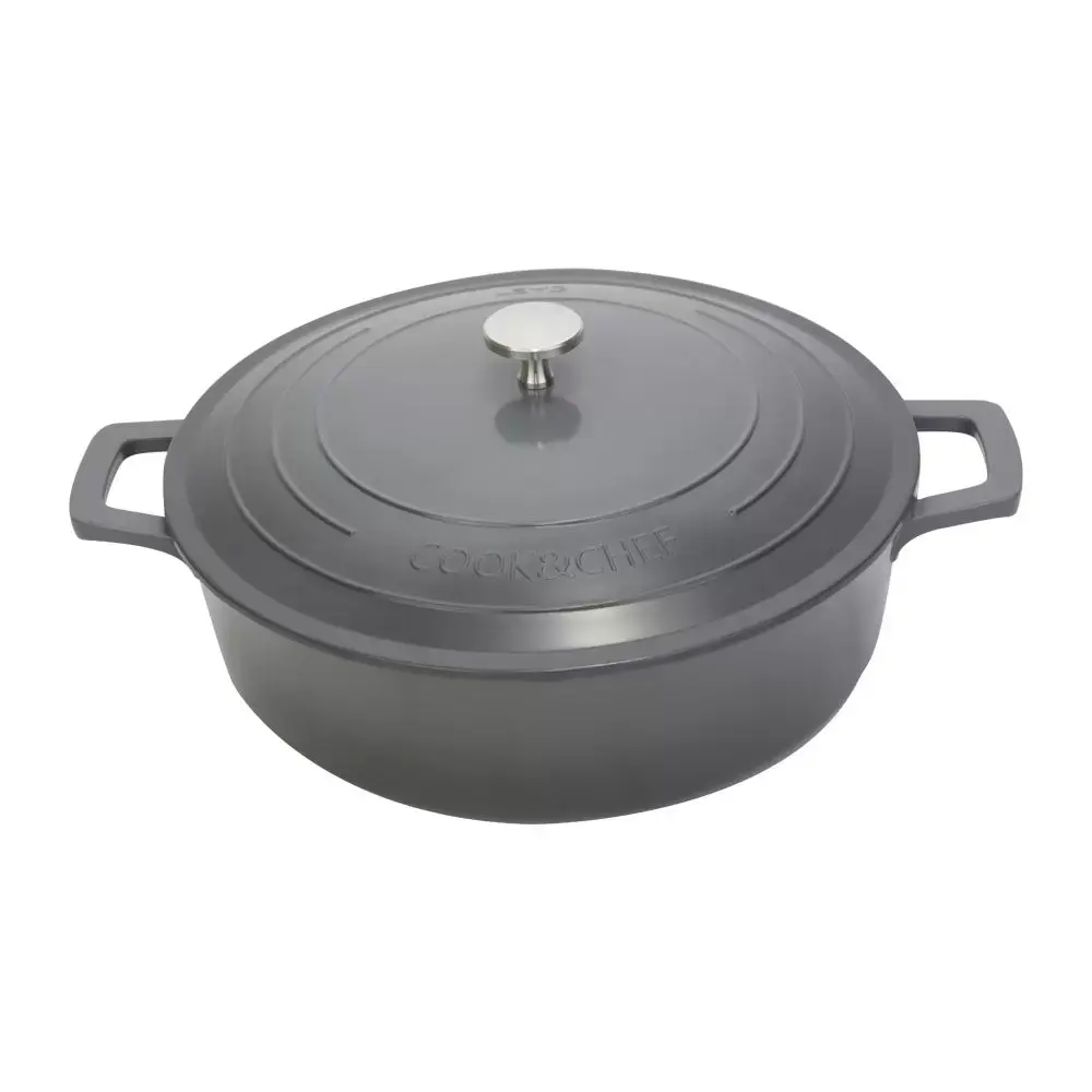 Caçarola Baixa Indução Revestimento Cerâmico Cook&Chef Cinza 28cm Mimo Style