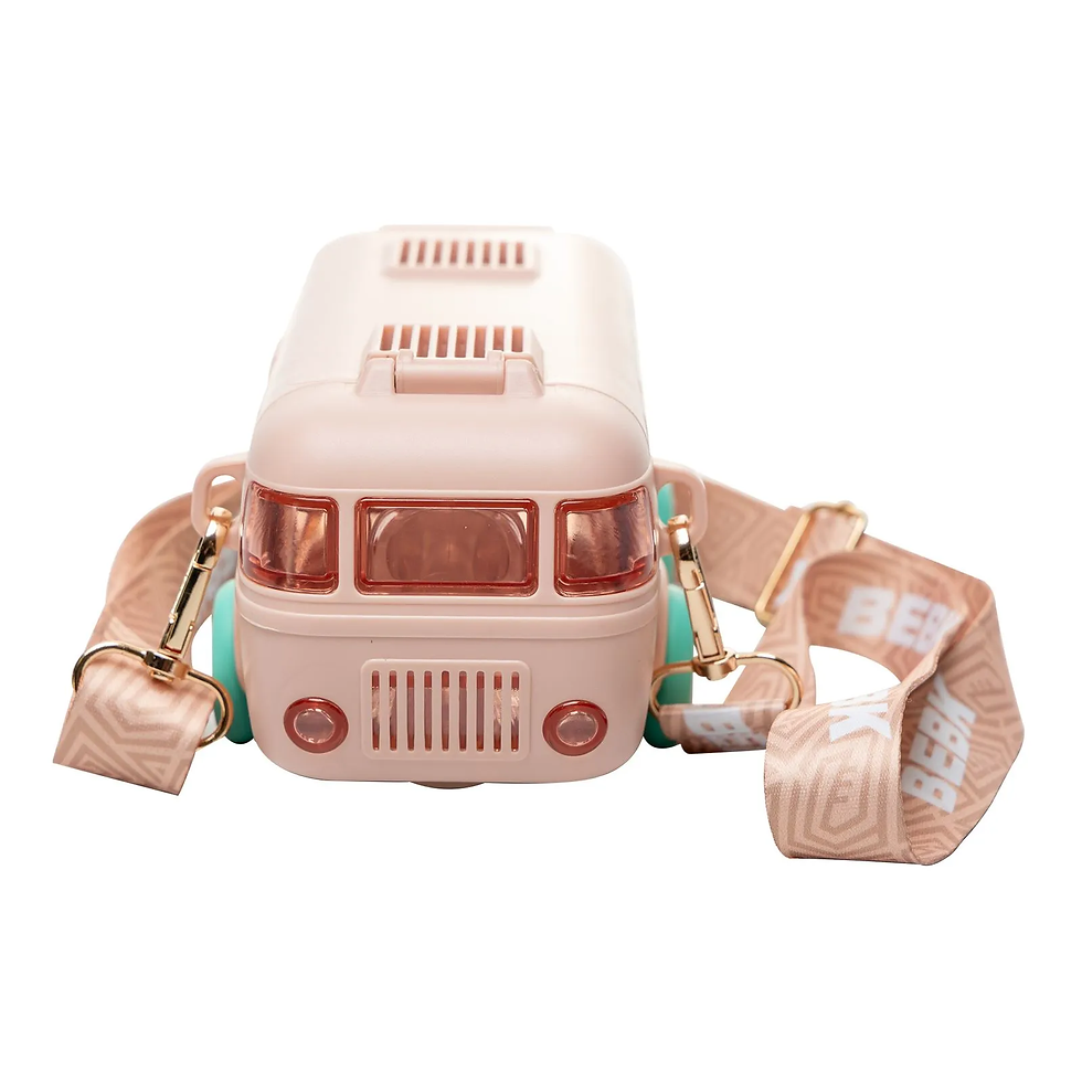 Miniatura: Garrafa Squeeze Infantil de Plástico Ônibus Rosa 500ml Wolff