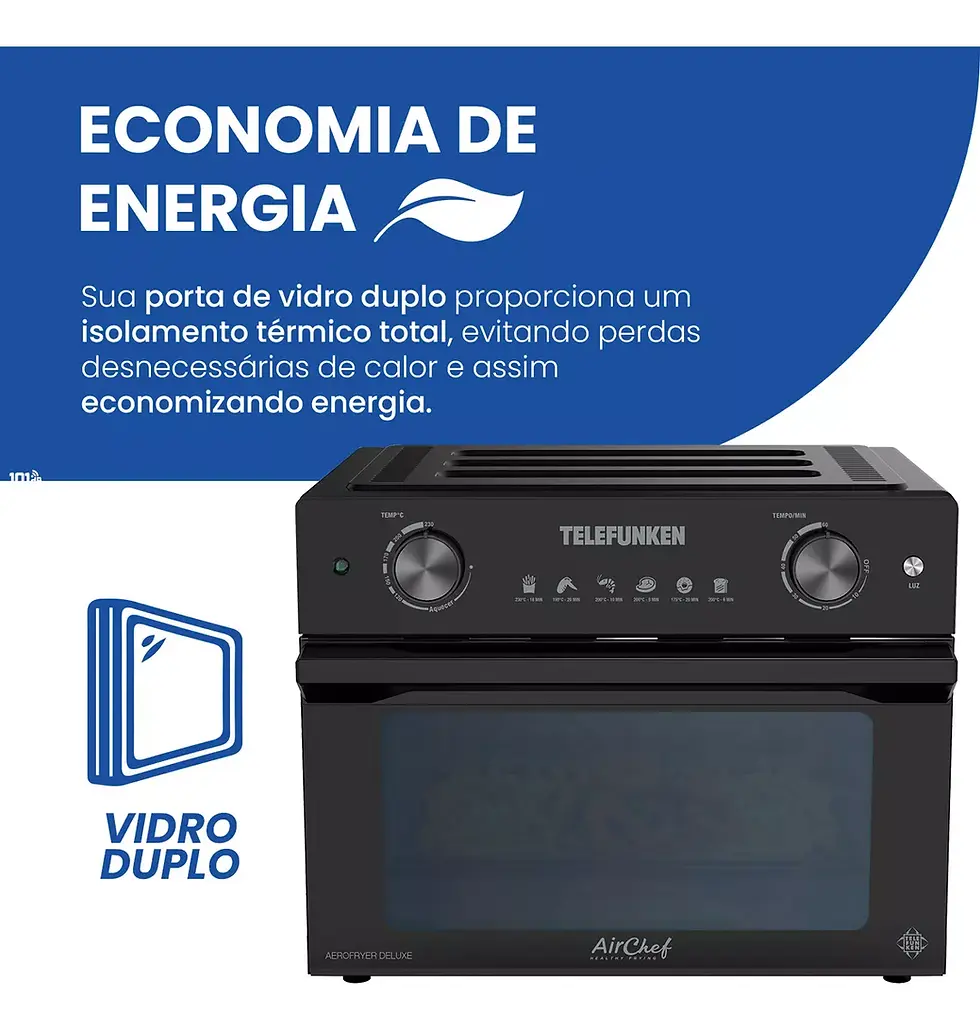 Miniatura: Forno com Air Fryer Aero Fryer Deluxe 35 Litros Telefunken