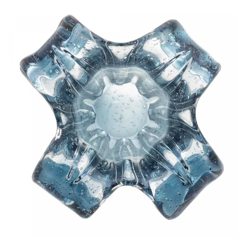 Miniatura: Vaso Murano Italy Azul e Dourado 15x16cm - Wolff