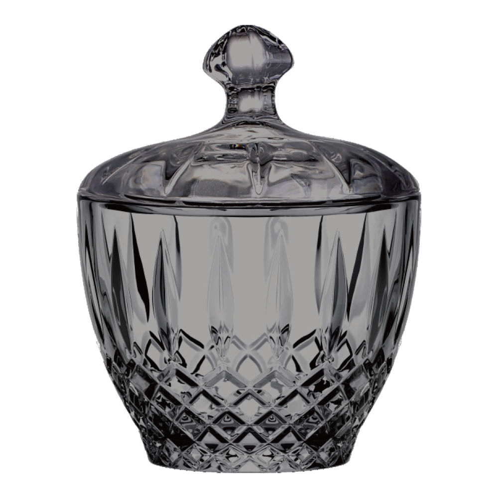 Potiche Decorativo de Vidro Berlin Cinza 8,5x10,8cm - Mek