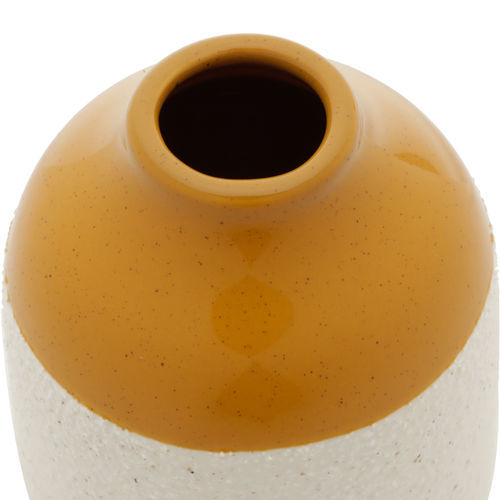 Miniatura: Vaso Decorativo Cerâmica Branco e Amarelo 10x12cm