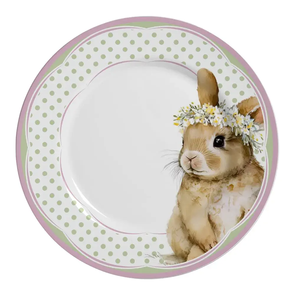 Conj. 6 Pratos Rasos Cerâmica Coelha Agnes 28,5cm Alleanza