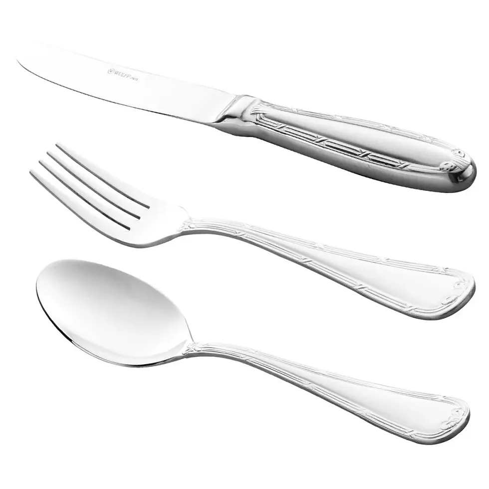 Miniatura: Faqueiro 130 Peças em Aço Inox Croisé c/ Estojo de Madeira - Wolf