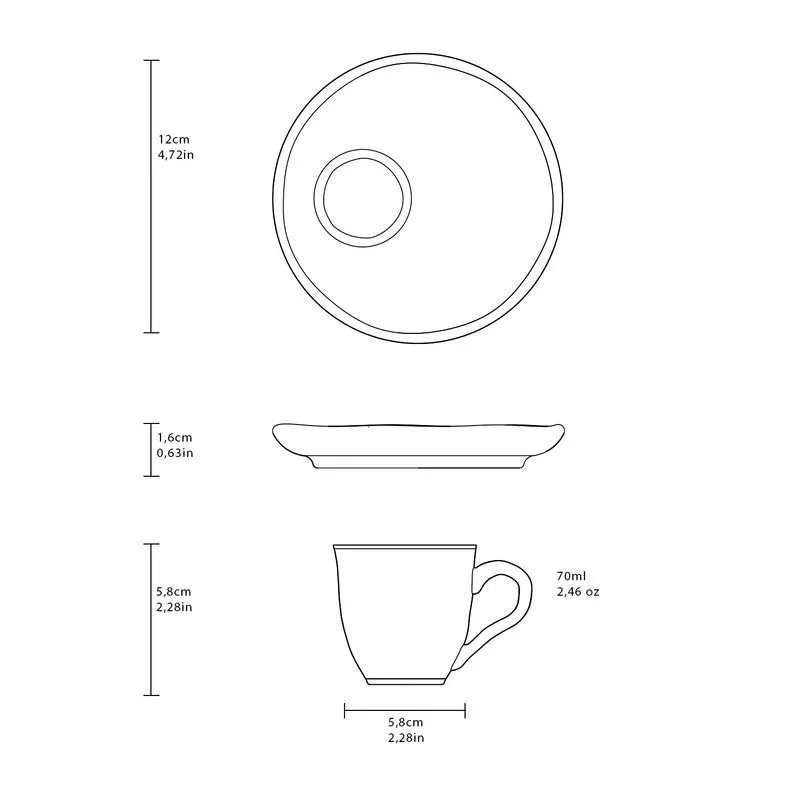 Miniatura: Xicara De Café c/ Pires Bio Greenery 70ml - Porto Brasil