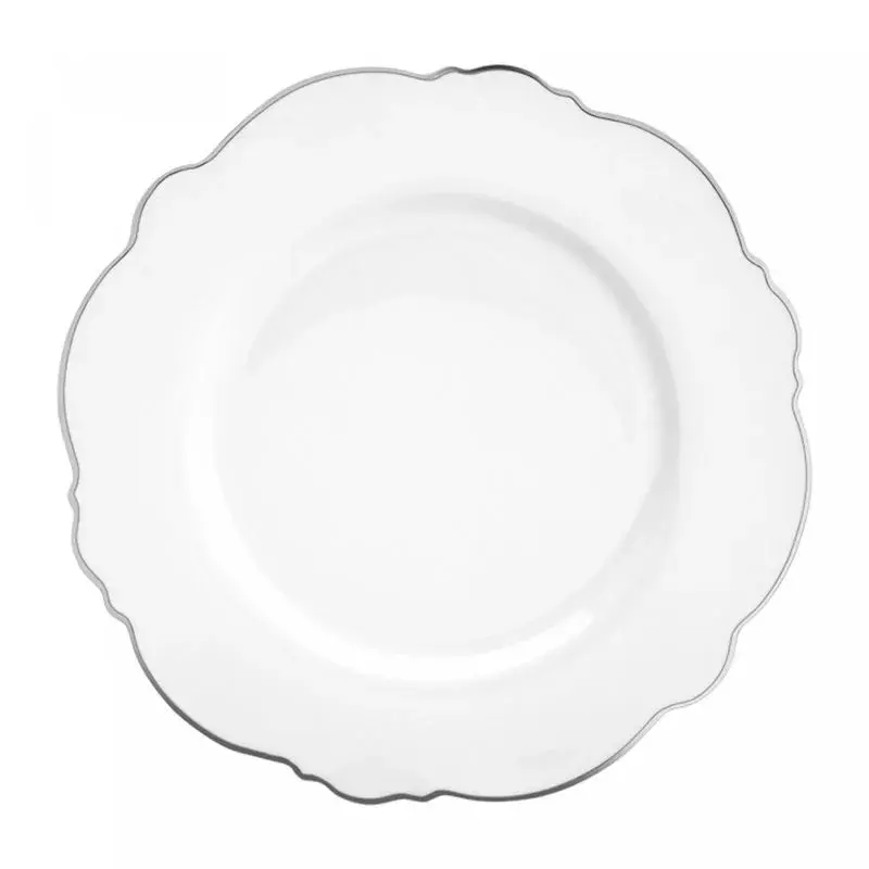 Miniatura: Aparelho de Jantar 42 Peças em Porcelana Maldivas Fio Prata Wolff