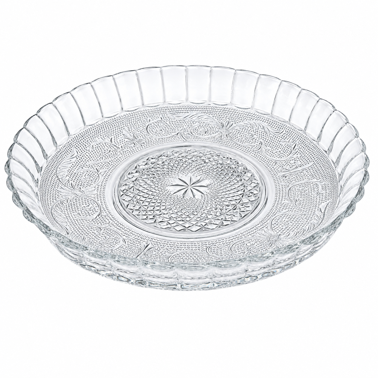 Prato Para Bolo De Vidro Com Borda Piato 30cm - Casart