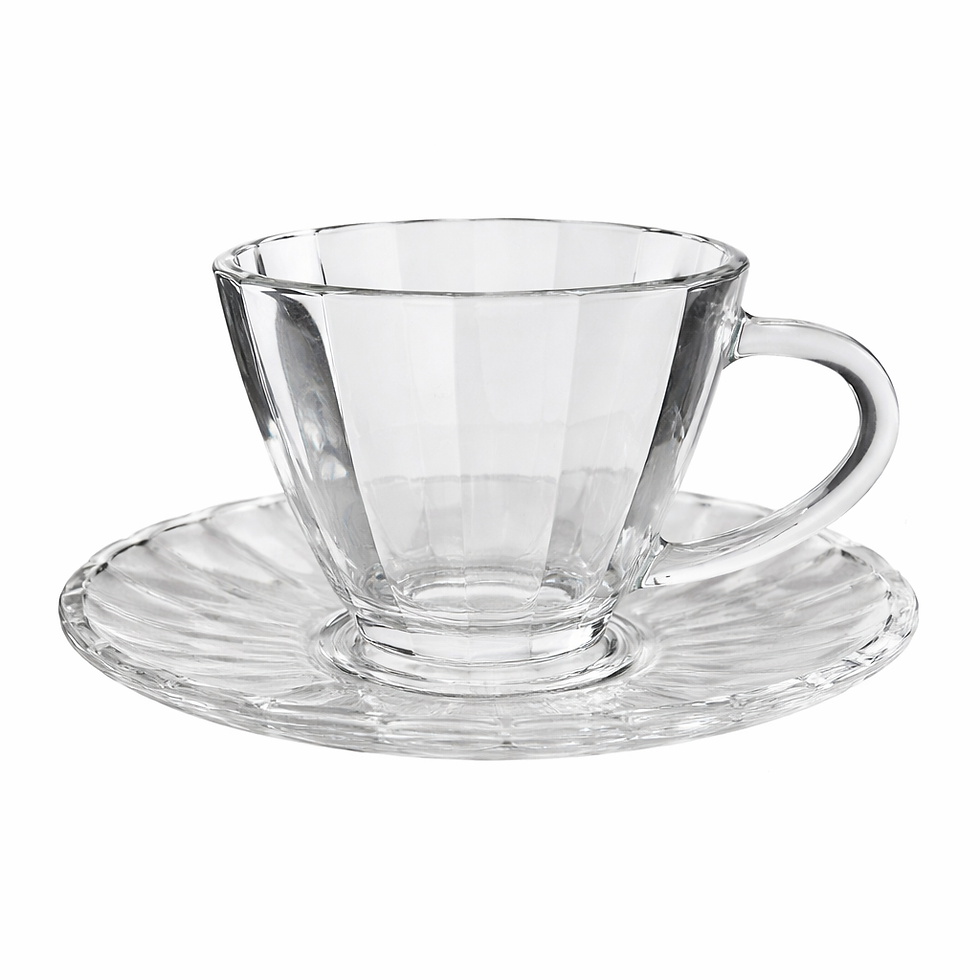 Miniatura: Conj. 6 Xicaras Café c/ Pires Vidro Eleganza 80ml - Casart