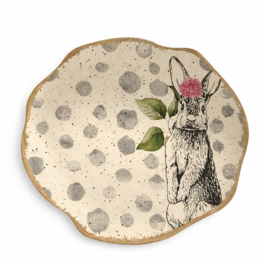 Sousplat em Cerâmica Coelho Orgânica 32cm - Scalla