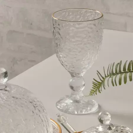 Miniatura: Taça de Cristal Martelado c/ Fio de Ouro Petra 320ml Lyor